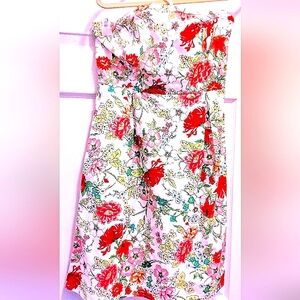 Old Navy Strapless A Line Floral Tube Dress Size 4 Pinks, Greens